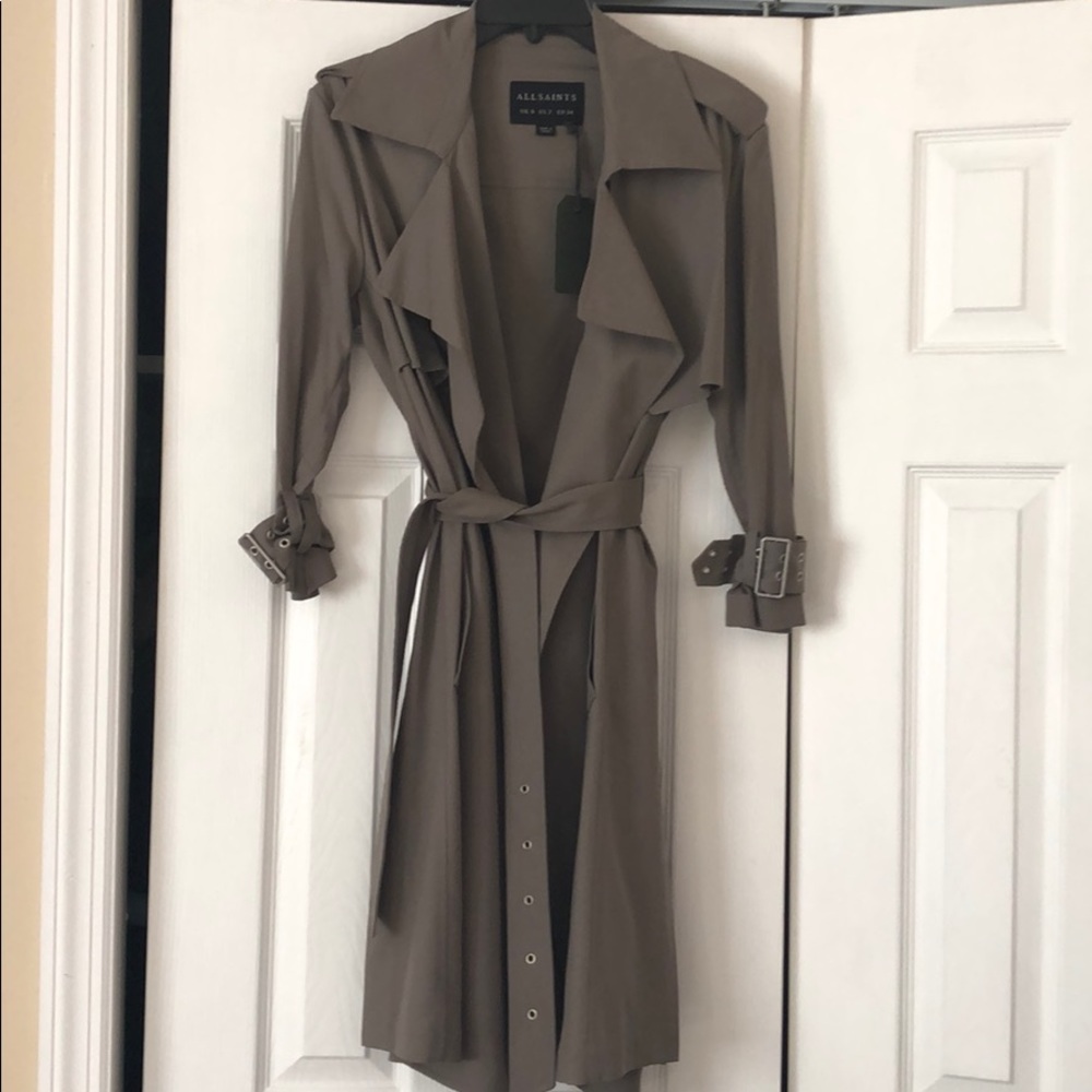 All Saints Kay Lightweight Mac Coat - Picture 4 of 5
